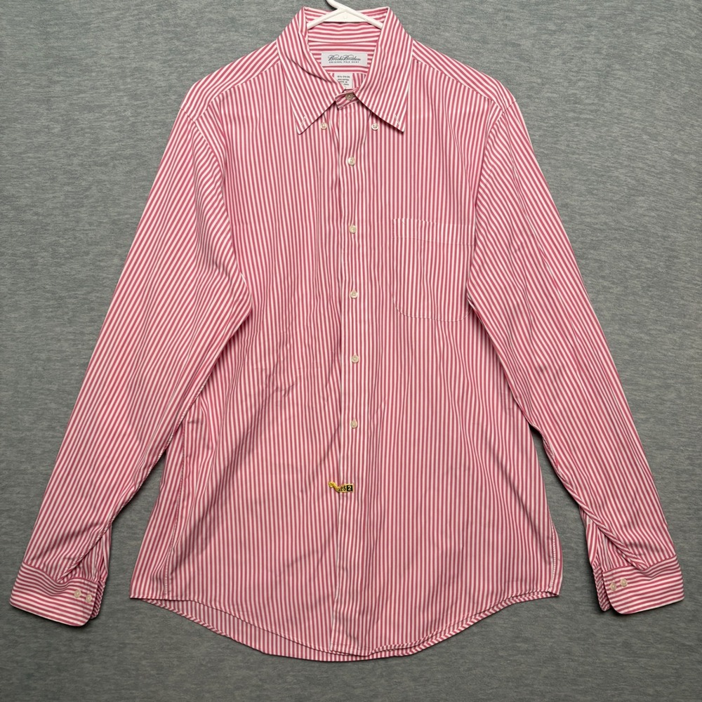 Brooks Brothers Est 1818 Men's Pink Strped Button Down Shirt Size 15.5-34/35
